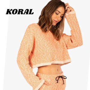 KORAL Valor Long Sleeve Oversized Crop Top XS S